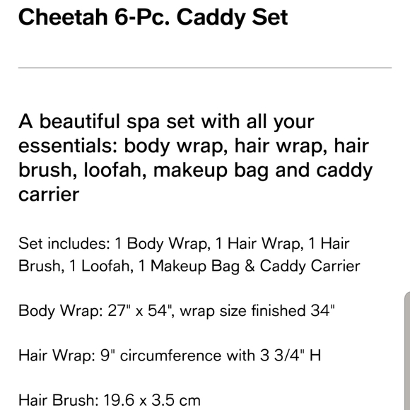 Cheetah 6 piece Caddy Set - Picture 2 of 8